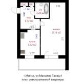  1-комнатная квартира, ул. Максима Танка, дом 4, возле станции метро «Фрунзенская» Минск 8179737 thumb17