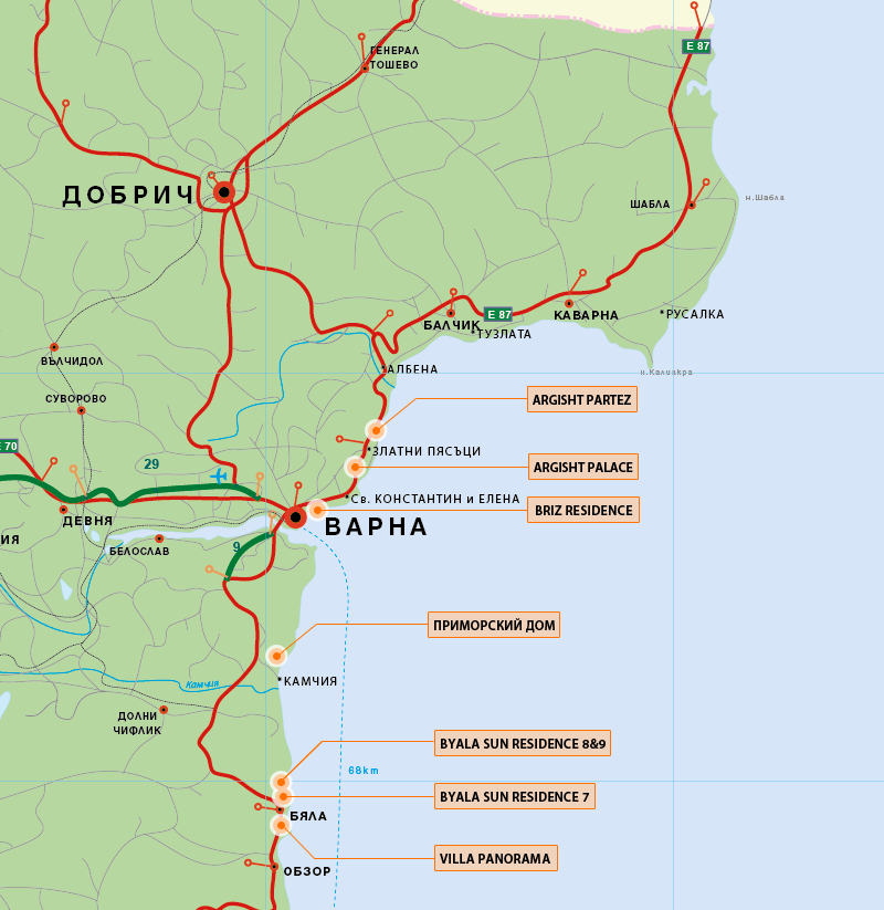 Карта болгарии на русском языке с городами подробная побережье